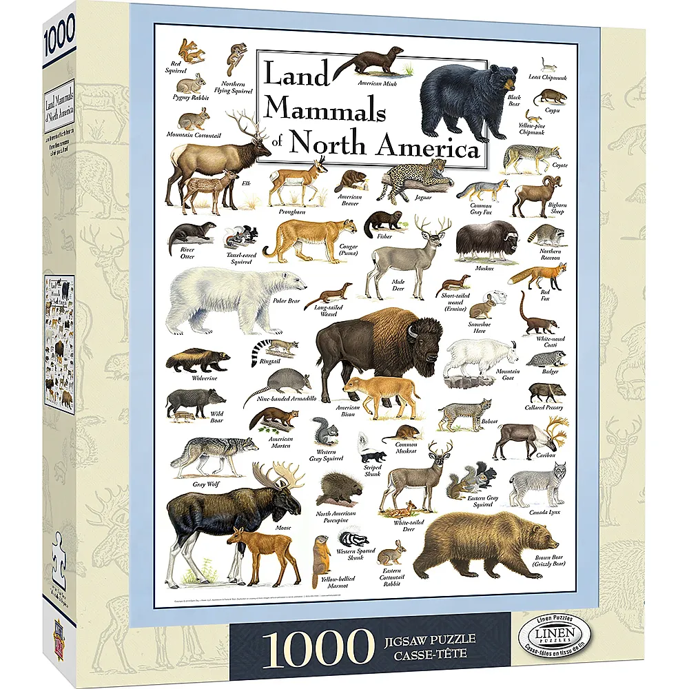 Master Pieces Puzzle Land Mammals of North America 1000Teile