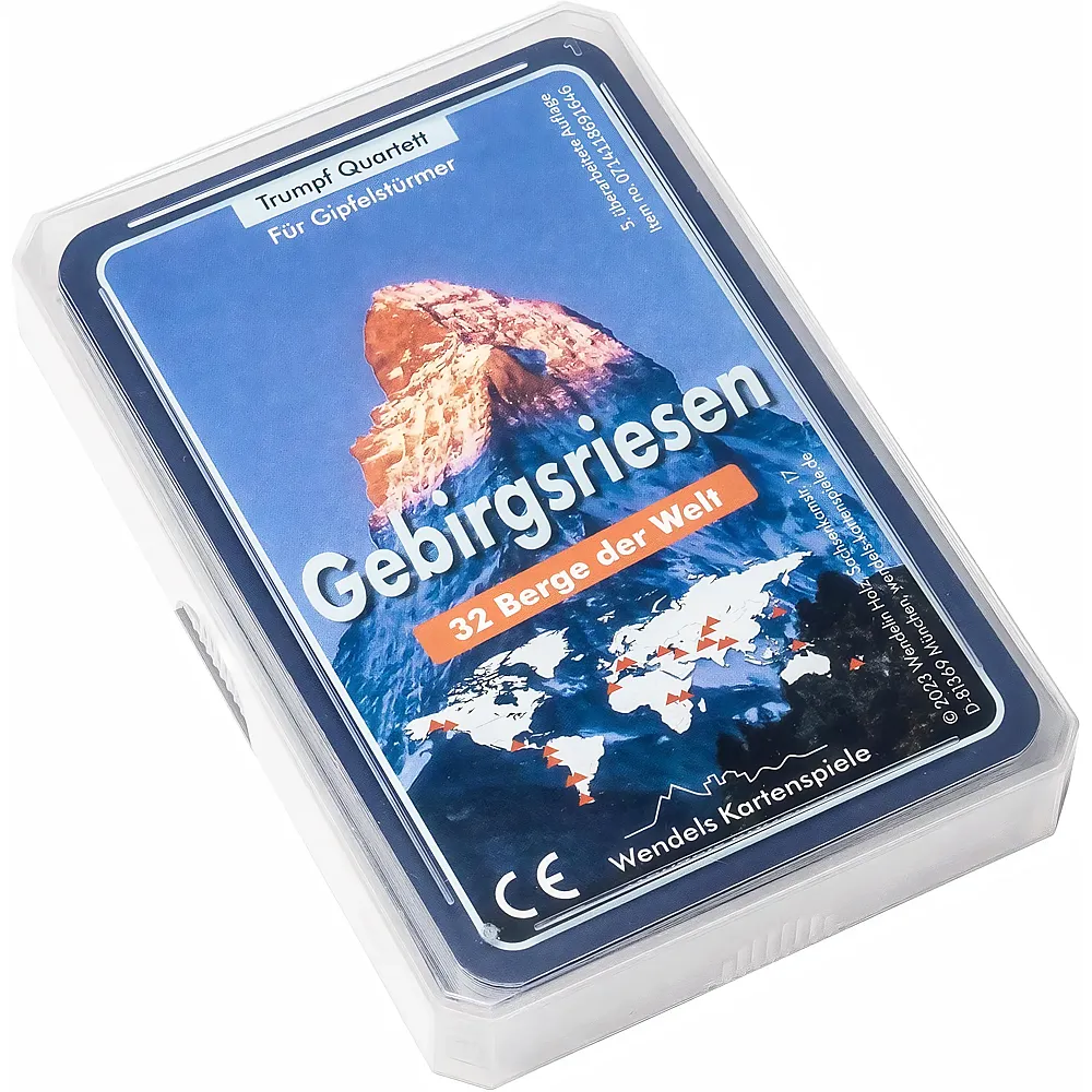 Wendels Kartenspiele Gebirgsriesen: Berge Trumpf Quartett Spiel  Kleines Geschenk f�r Outdoor Freunde